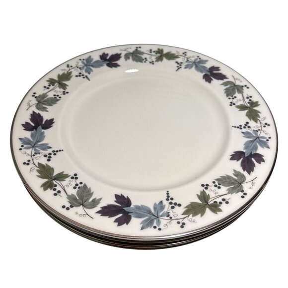 4 Royal Doulton Burgundy Dinner Plates TC1001 Translucent China 10.5"  England - Picture 1 of 6